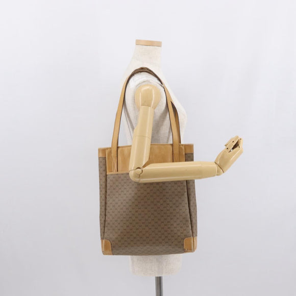 GUCCI GG Supreme Tote Bag PVC Beige Gold 002 37 0035 Auth bs32662