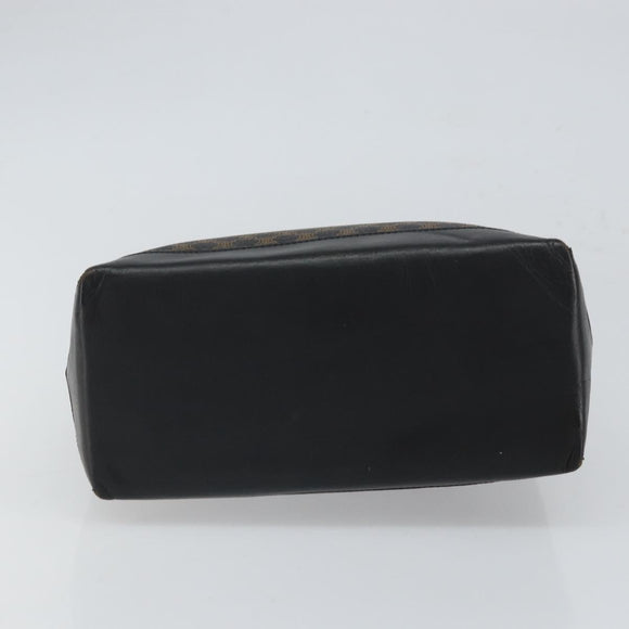 CELINE Macadam Canvas Tote Bag PVC Leather Black Gold Auth bs32663