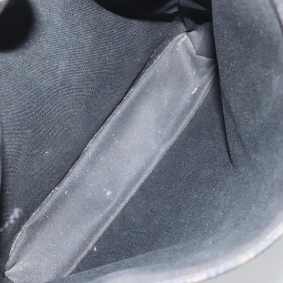 CELINE Macadam Canvas Tote Bag PVC Leather Black Gold Auth bs32663