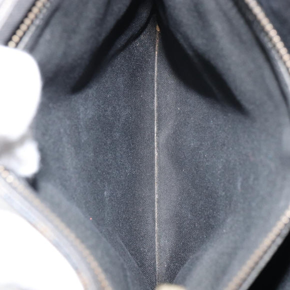 CELINE Macadam Canvas Tote Bag PVC Leather Black Gold Auth bs32663