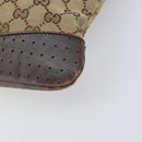 GUCCI GG Canvas Shoulder Bag Beige Silver 145857 Auth bs32664-10