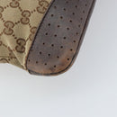 GUCCI GG Canvas Shoulder Bag Beige Silver 145857 Auth bs32664-13