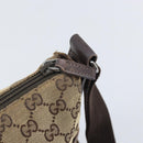 GUCCI GG Canvas Shoulder Bag Beige Silver 145857 Auth bs32664-15