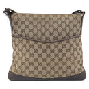 GUCCI GG Canvas Shoulder Bag Beige Silver 145857 Auth bs32664-2