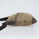 GUCCI GG Canvas Shoulder Bag Beige Silver 145857 Auth bs32664-5