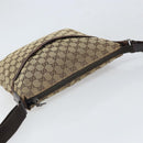 GUCCI GG Canvas Shoulder Bag Beige Silver 145857 Auth bs32664-6