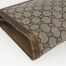 GUCCI GG Plus Supreme Clutch Bag PVC Beige Gold Auth bs32666-11