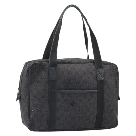 GUCCI GG Canvas Hand Bag Black 282529 Auth bs32670