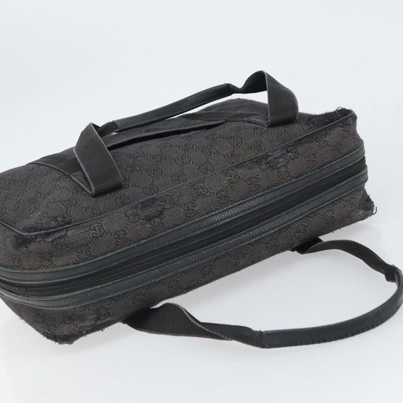 GUCCI GG Canvas Hand Bag Black 282529 Auth bs32670