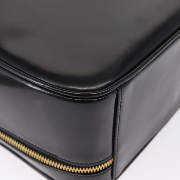 GUCCI Vanity Hand Bag Patent leather Black Gold 000 2040 0323 Auth bs32671