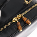 GUCCI Vanity Hand Bag Patent leather Black Gold 000 2040 0323 Auth bs32671-17