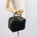 GUCCI Vanity Hand Bag Patent leather Black Gold 000 2040 0323 Auth bs32671-23