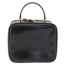 GUCCI Vanity Hand Bag Patent leather Black Gold 000 2040 0323 Auth bs32671-2
