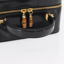 GUCCI Vanity Hand Bag Patent leather Black Gold 000 2040 0323 Auth bs32671-7