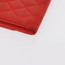 CHANEL Matelasse Long Wallet Lamb Skin Red CC Auth bs32679-15