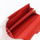 CHANEL Matelasse Long Wallet Lamb Skin Red CC Auth bs32679-9