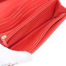 CHANEL Matelasse Long Wallet Lamb Skin Red CC Auth bs32679-20