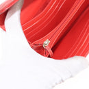 CHANEL Matelasse Long Wallet Lamb Skin Red CC Auth bs32679-21
