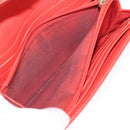CHANEL Matelasse Long Wallet Lamb Skin Red CC Auth bs32679-11