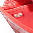CHANEL Matelasse Long Wallet Lamb Skin Red CC Auth bs32679-12