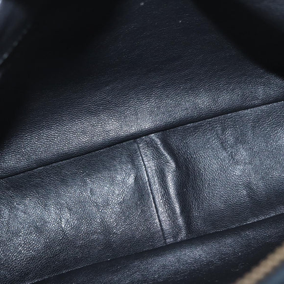 CHANEL Matelasse Shoulder Bag Lamb Skin Black Gold CC Auth bs32685