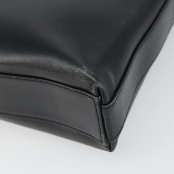 Salvatore Ferragamo Shoulder Bag Leather Black Silver Auth bs32686