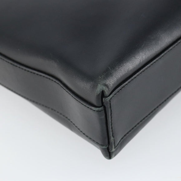 Salvatore Ferragamo Shoulder Bag Leather Black Silver Auth bs32686