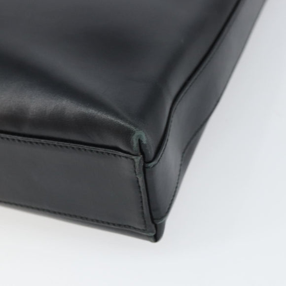 Salvatore Ferragamo Shoulder Bag Leather Black Silver Auth bs32686