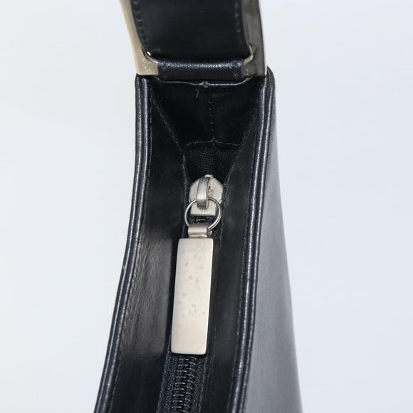 Salvatore Ferragamo Shoulder Bag Leather Black Silver Auth bs32686