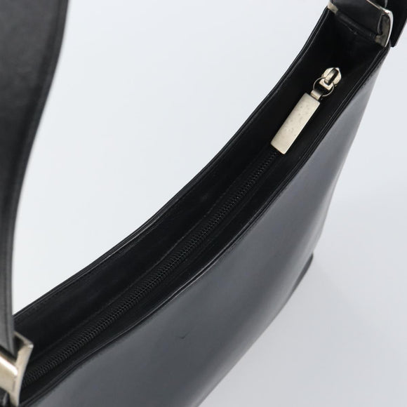 Salvatore Ferragamo Shoulder Bag Leather Black Silver Auth bs32686