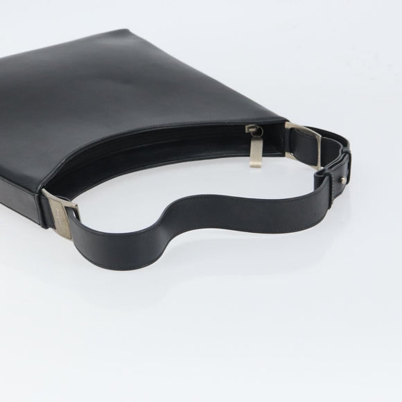 Salvatore Ferragamo Shoulder Bag Leather Black Silver Auth bs32686