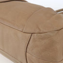 PRADA Hand Bag Leather Beige Gold Auth bs32687-9