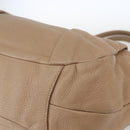 PRADA Hand Bag Leather Beige Gold Auth bs32687-15