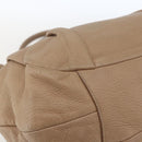 PRADA Hand Bag Leather Beige Gold Auth bs32687-16
