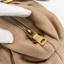 PRADA Hand Bag Leather Beige Gold Auth bs32687-10