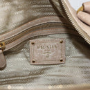 PRADA Hand Bag Leather Beige Gold Auth bs32687-19