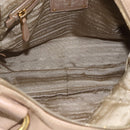 PRADA Hand Bag Leather Beige Gold Auth bs32687-11