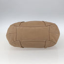 PRADA Hand Bag Leather Beige Gold Auth bs32687-5