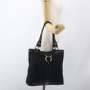 Salvatore Ferragamo Tote Bag Canvas Black Silver Auth bs32688-20