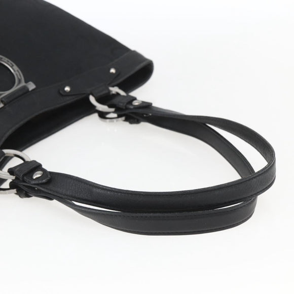 Salvatore Ferragamo Tote Bag Canvas Black Silver Auth bs32688