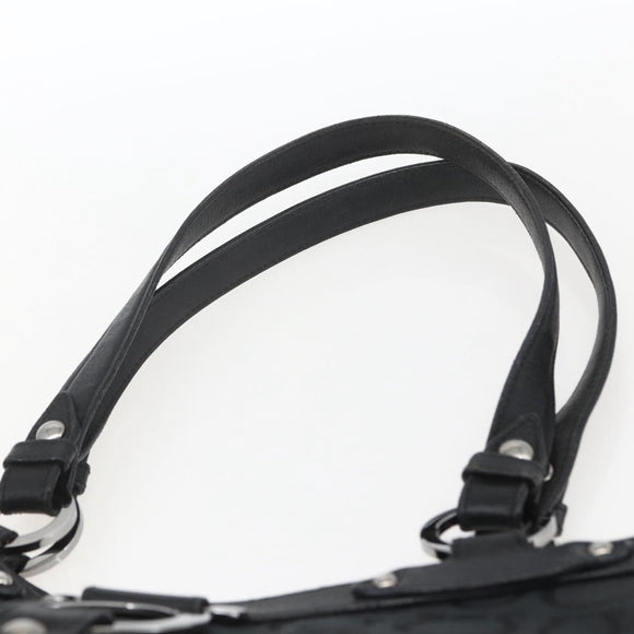 Salvatore Ferragamo Tote Bag Canvas Black Silver Auth bs32688