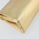 PRADA Clutch Bag Safiano leather Gold Auth bs32689-11