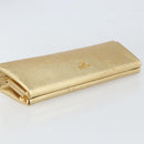 PRADA Clutch Bag Safiano leather Gold Auth bs32689-6