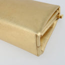 PRADA Clutch Bag Safiano leather Gold Auth bs32689-8