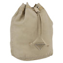 PRADA Pouch Nylon Beige Silver Auth bs32691-1