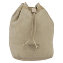 PRADA Pouch Nylon Beige Silver Auth bs32691-2