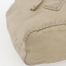 PRADA Pouch Nylon Beige Silver Auth bs32691-9
