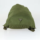 PRADA Backpack Nylon Khaki Silver Auth bs32692-5