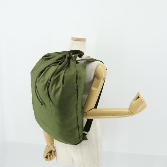 PRADA Backpack Nylon Khaki Silver Auth bs32692