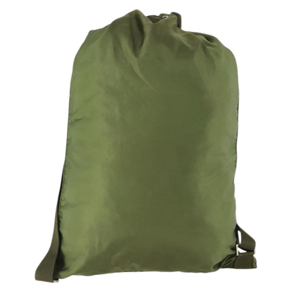 PRADA Backpack Nylon Khaki Silver Auth bs32692